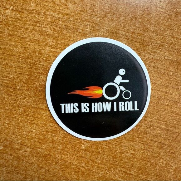 Black and White Wheelchair Sticker - "This Is How I Roll" - Picture 1 of 1
